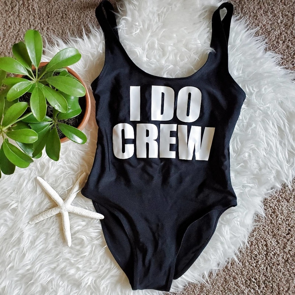 I Do Crew One Piece Wedding Swimsuit Size Small Black